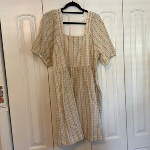 Madewell Beige Patterned Midi Dress